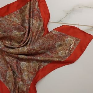 Vintage Liberty 22" paisley scarf.  Burnt orange, cream and ecru.